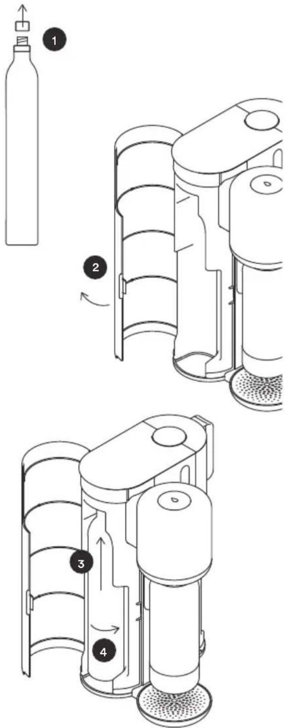 SEVERIN Mitte Home WK 9558 - De Mitte CO2-cilinder plaatsen - 2