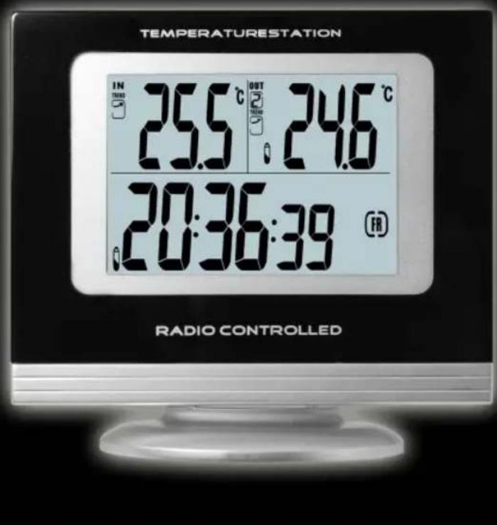 TEMPERATURESTATION IN TREND 25.5 °C OUT 24.6 °C 20:36:39 (FR) RADIO CONTROLLED