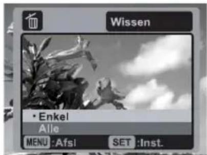 Wissen • Enkel Alle MENU :Afsl SET :Inst.