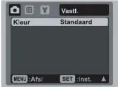 Vastl. Kleur Standaard MENU:Afsi SET:Inst.