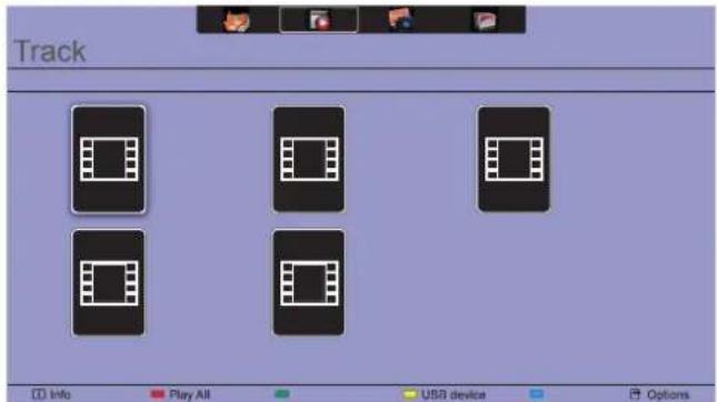 Track Info Play All USB device Options