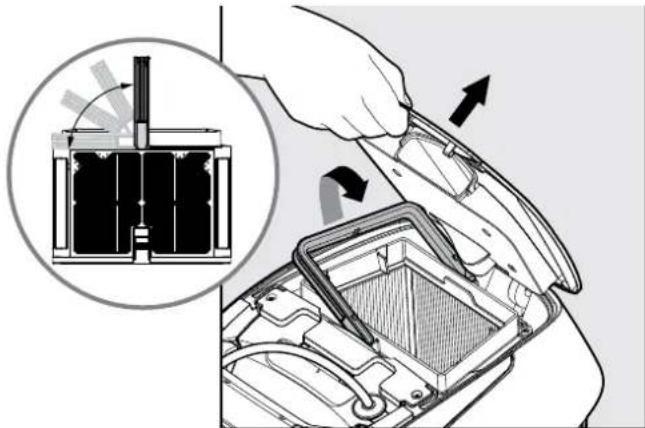 MAYTRONICS Dolphin MAESTRO 10 - Na gebruik schoonmaken – de filterkorf verwijderen en schoonmaken - 2