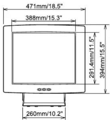 471mm/18.5" 388mm/15.3" 291.4mm/11.5" 394mm/15.5" 260mm/10.2"
