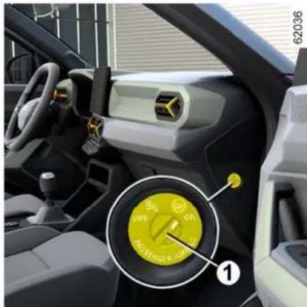 DACIA Bigster - KINDERVEILIGHEID: DE PASSAGIERSAIRBAG VOORIN UITSCHAKELEN, INSCHAKELEN - 3