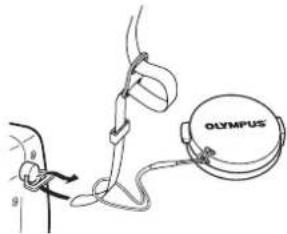 OLYMPUS Camedia C-770 Ultra Zoom - ATTACHING THE STRAP AND LENS CAP - 3