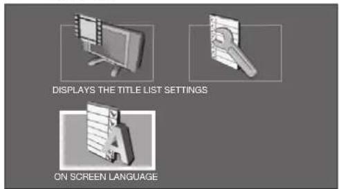 DISPLAYS THE TITLE LIST SETTINGS ON SCREEN LANGUAGE