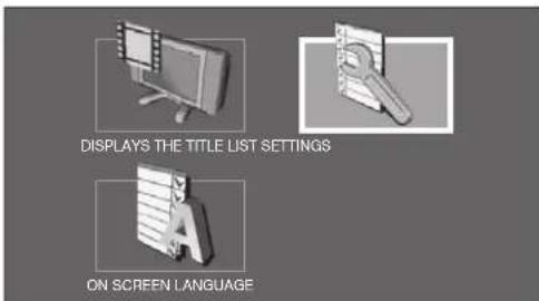 DISPLAYS THE TITLE LIST SETTINGS ON SCREEN LANGUAGE
