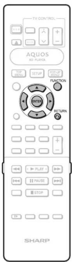 TV CONTROL AQUOS 80 PLAYER. TOP MENU SETUP POP-UP MENU FUNCTION ENTER RETURN PLAY PAUSE STOP SHARP