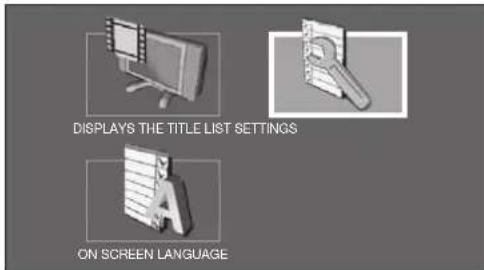 DISPLAYS THE TITLE LIST SETTINGS ON SCREEN LANGUAGE