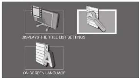 DISPLAYS THE TITLE LIST SETTINGS ON SCREEN LANGUAGE