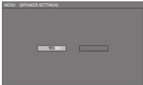 MENU [SPEAKER SETTINGS] YES NO