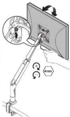 Diagram showing a device with a 4mm measurement annotation and an inset close-up of a mechanical component.