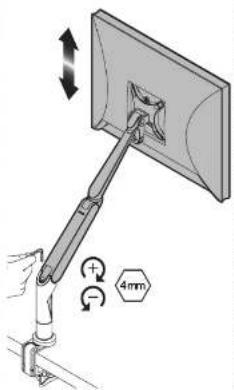 Diagram showing a mechanical assembly with labeled components and a 4mm dimension indicator