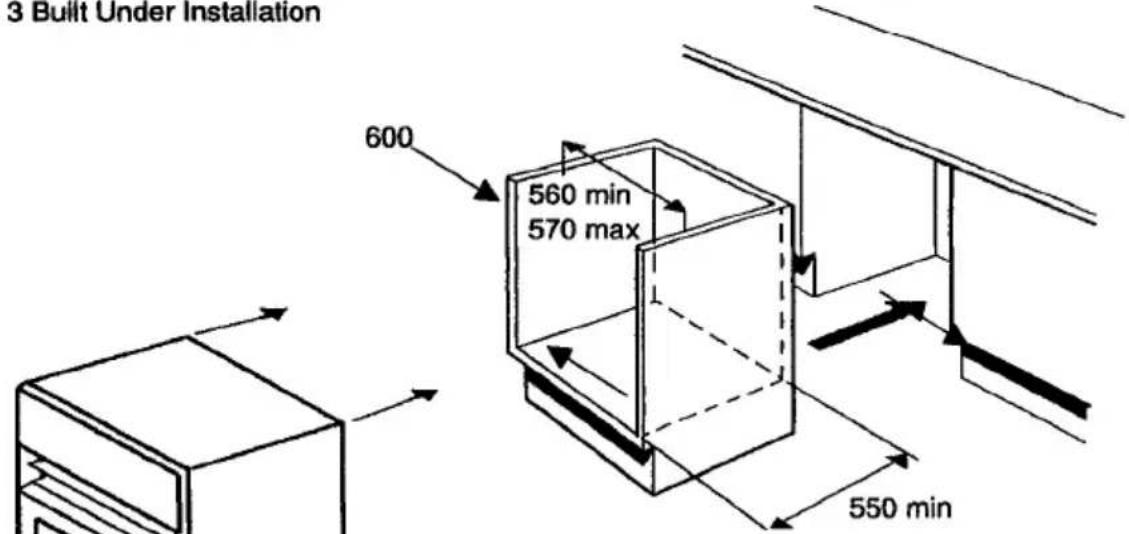 AEG Competence 3031 B-w - RECOMMENDED CABINET DIMENSIONS (IN MILLIMETRES) - 1