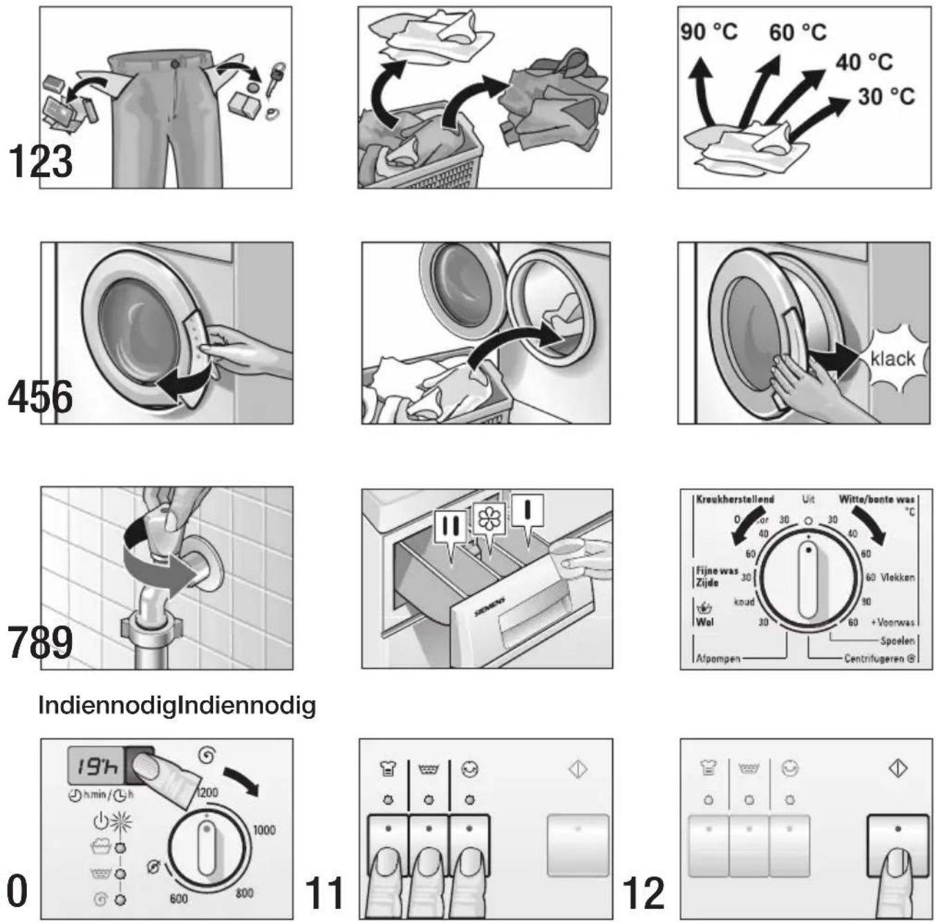 SIEMENS WXS1267BY - Specialeprogramma's Spoelen, Centrifugeren, Afpompen - 1