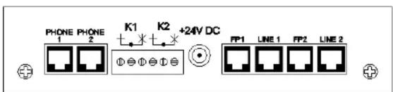 PHONE PHONE 1 2 K1 K2 +24V DC FP1 LINE 1 FP2 LINE 2