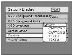 SYLVANIA 6727FRE - Selecting Closed Caption - 2
