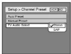 SYLVANIA 6727FRE - Selecting TV Stereo or SAP - 2