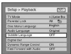 SYLVANIA 6727FRE - Subtitle Language (Default : OFF) - 1
