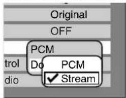 SYLVANIA 6727FRE - [B] Settings for Dolby Digital (Default : Stream) - 1