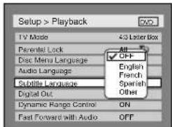 SYLVANIA 6727FRE - Subtitle Language (Default : OFF) - 3