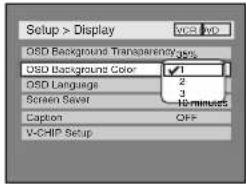 SYLVANIA 6727FRE - OSD Background Color (Default : 1 Green) - 3