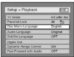 SYLVANIA 6727FRE - Disc Menu Language (Default : English) - 1