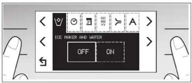 GAGGENAU RX 496 290 - Switchingtheiceandwaterdispenser on/off - 1