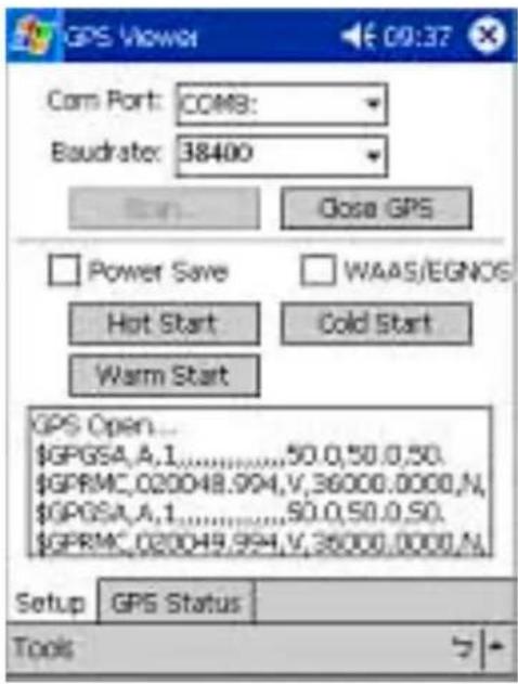 HOLUX GPSlim 239 - Click Start, Programs, GPSViewer on your PDA. - 6