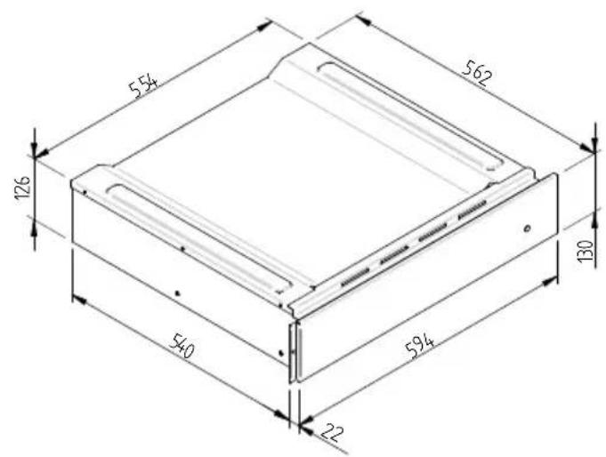 BAUMATIC BD30TS - WARMING DRAWER DIMENSION DIAGRAM 560 X 720 FOR 600 OVENS - 3