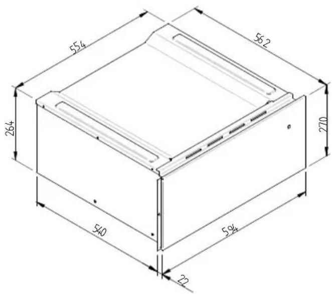 BAUMATIC BD30TS - WARMING DRAWER DIMENSION DIAGRAM 560 X 720 FOR 450 OVENS - 3