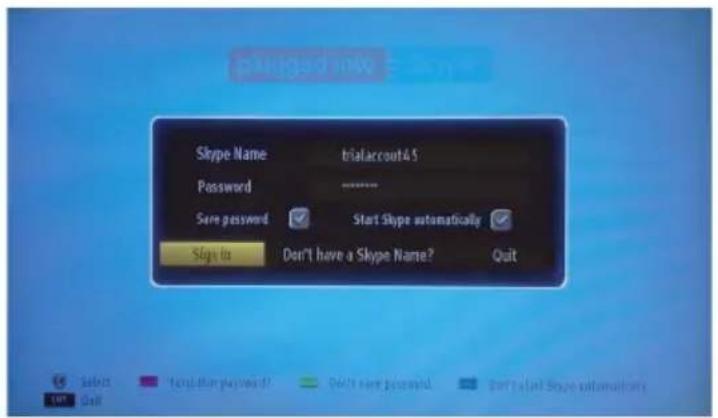 Skype Name trialacout45 Password ------------------ Save password Start Skype automatically Sign to Don't have a Skype Name? Quit