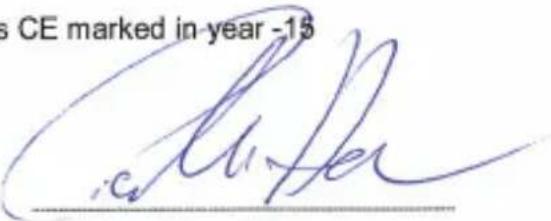 s CE marked in year -15 c. Custer