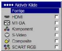 Aktivär Kilde Forlige HDMI M1-DA Komponent S-Video Composite SCART RGB