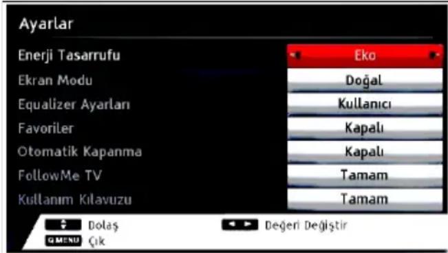VESTEL 42PF7175 - Hızlı Menü - 1