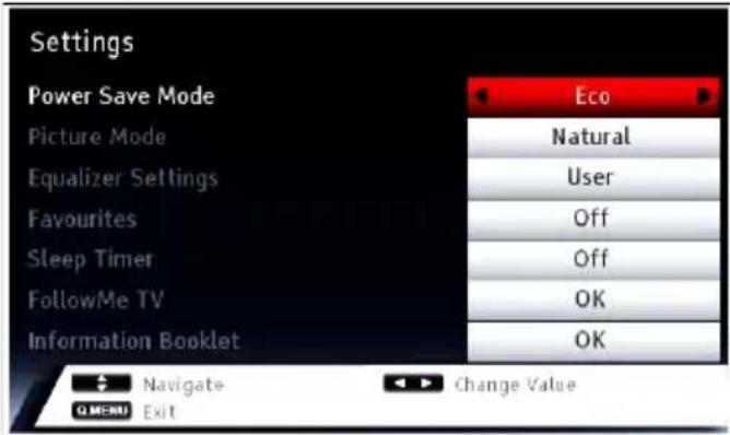 VESTEL 32PF7175 - Quick Menu - 1