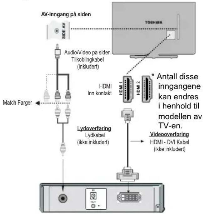TOSHIBA 32W3453DN - Hvordan å koble til en DVI enhet - 1