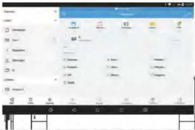 Screenshot of a mobile app interface showing menu bar, toolbar, and navigation tabs with icons and labels.