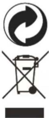 Creative Commons recycling symbol with circular arrow, crossed-out recycling bin, and no text or labels