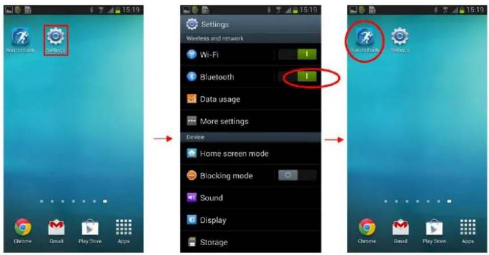 Mac OS Earth Settings Chrome Gmail Play Store Apps Settings Wireless and network Wi-Fi Bluetooth 1 Data usage More settings Device Home screen mode Blocking mode Sound Display Storage Run out Earth Settings Chrome Gmail Play Store Apps