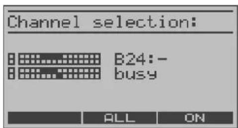 Channel selection: B24:- busy ALL ON