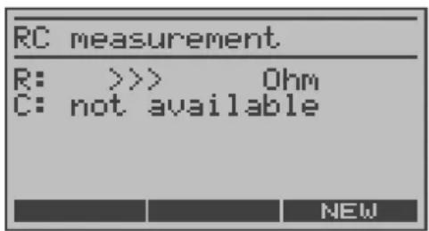 RC measurement R: >>> Ohm C: not available NEW