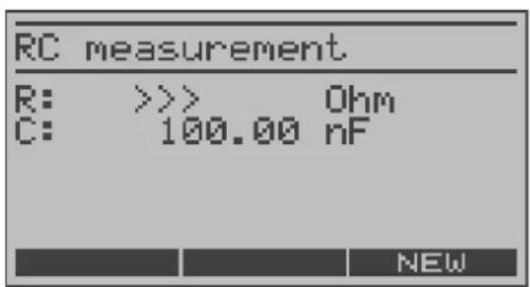 RC measurement R: >>> Ohm C: 100.00 nF NEW