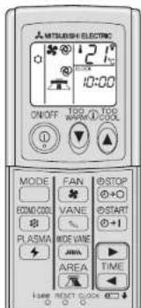 MITSUBISH ELECTRIC ON/OFF TIPS / TOP WATER & COOL MODE FAN COMO COLD VANE PLASMA WIDE VANE AREA TIME Hep Rent Lock