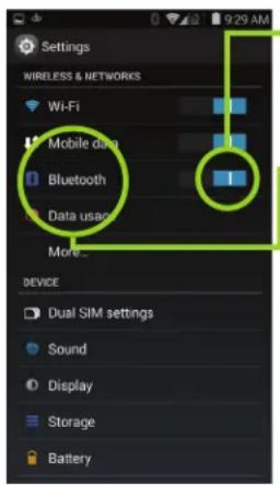 Settings WIRELESS & NETWORKS Wi-Fi Mobile data Bluetooth Data usage More... DEVICE Dual SIM settings Sound Display Storage Battery