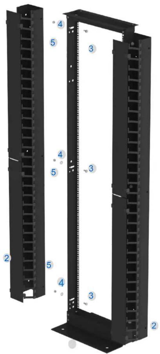 Technical diagram of a server rack with numbered components for identification