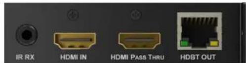 IR RX HDMI IN HDMI PASS THRU HDBT OUT