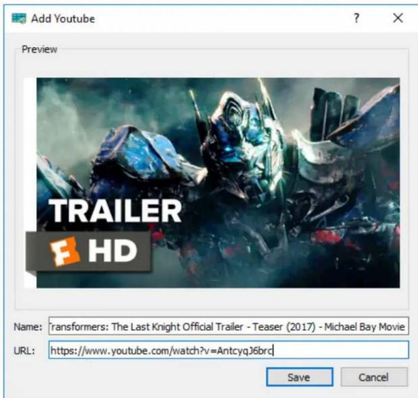 Add Youtube Preview TRAILER HD Name: Transformers: The Last Knight Official Trailer - Teaser (2017) - Michael Bay Movie URL: https://www.youtube.com/watch?v=AntcyqJ6brd Save Cancel