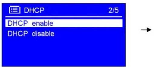 DHCP 2/5 DHCP enable DHCP disable