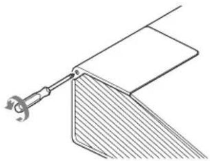 Technical line drawing of a mechanical clamp or lever mechanism with a shaded base (no text or symbols)